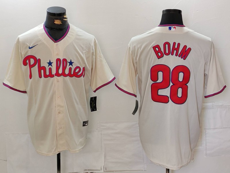 Men's Philadelphia Phillies Alec Bohm #28 Cream Limited Jersey